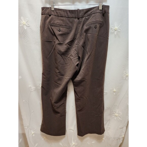WORTHINGTON WOMENS 12 PETITE BROWN PANTS BUSINESS MODERN FIT WIDE LEG WORK SOLID - Picture 6 of 13